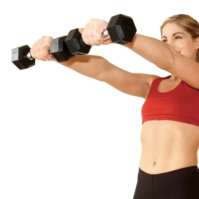 (2 pack) Barbell, 45lb Coated Hex Dumbbell, Single image 11