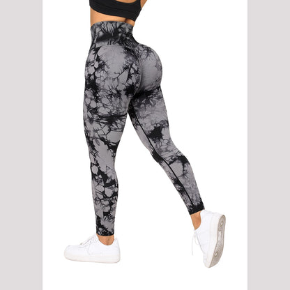 Tie Dye Women Leggings Pants Irregular High Waist Casual Fitness Yoga Pant Soli image 8