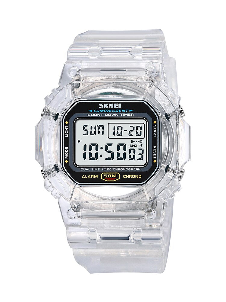 Skmei Countdown Back Light Digital Watches Women Fashion Transparent Pu Strap D image 5