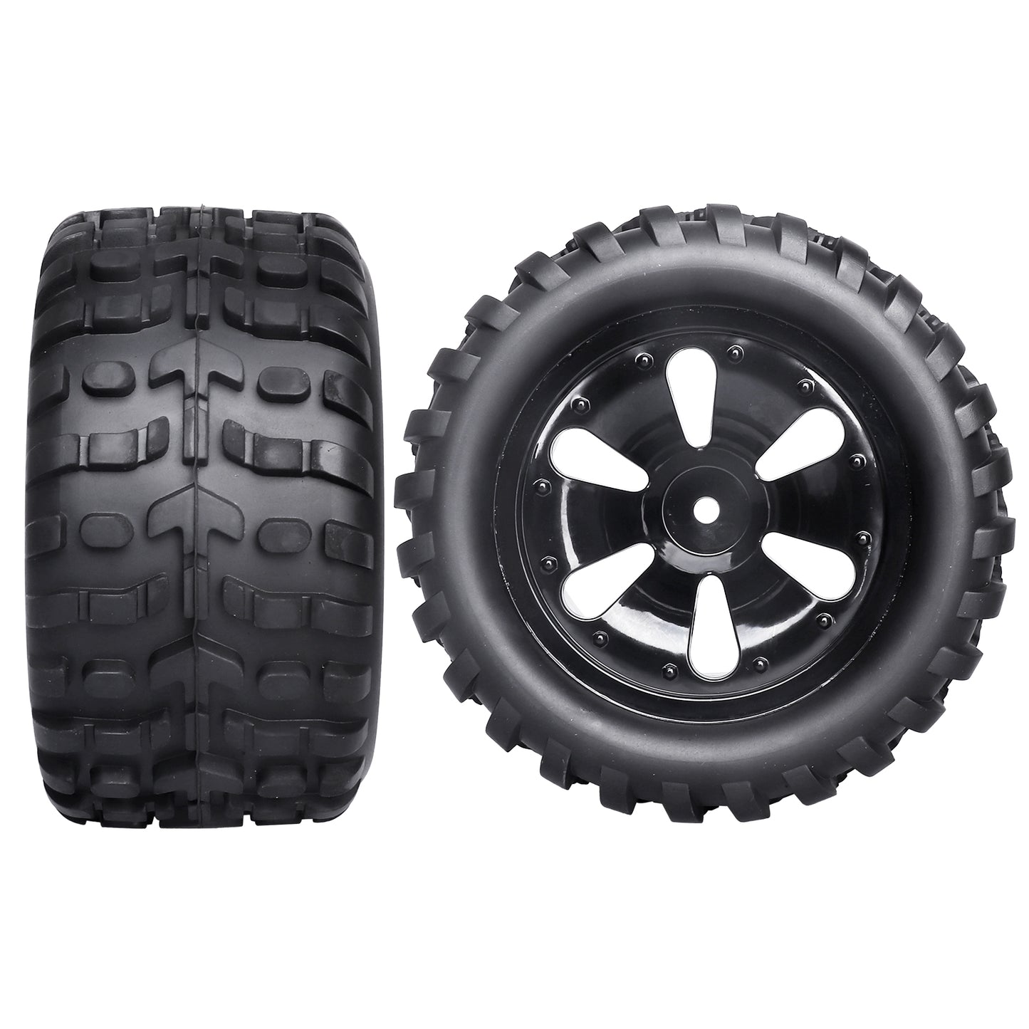 HobbyPark Glued 12mm Hex 1/10 RC Truck Tires Wheels for Traxxas Rustler Stamped image 4