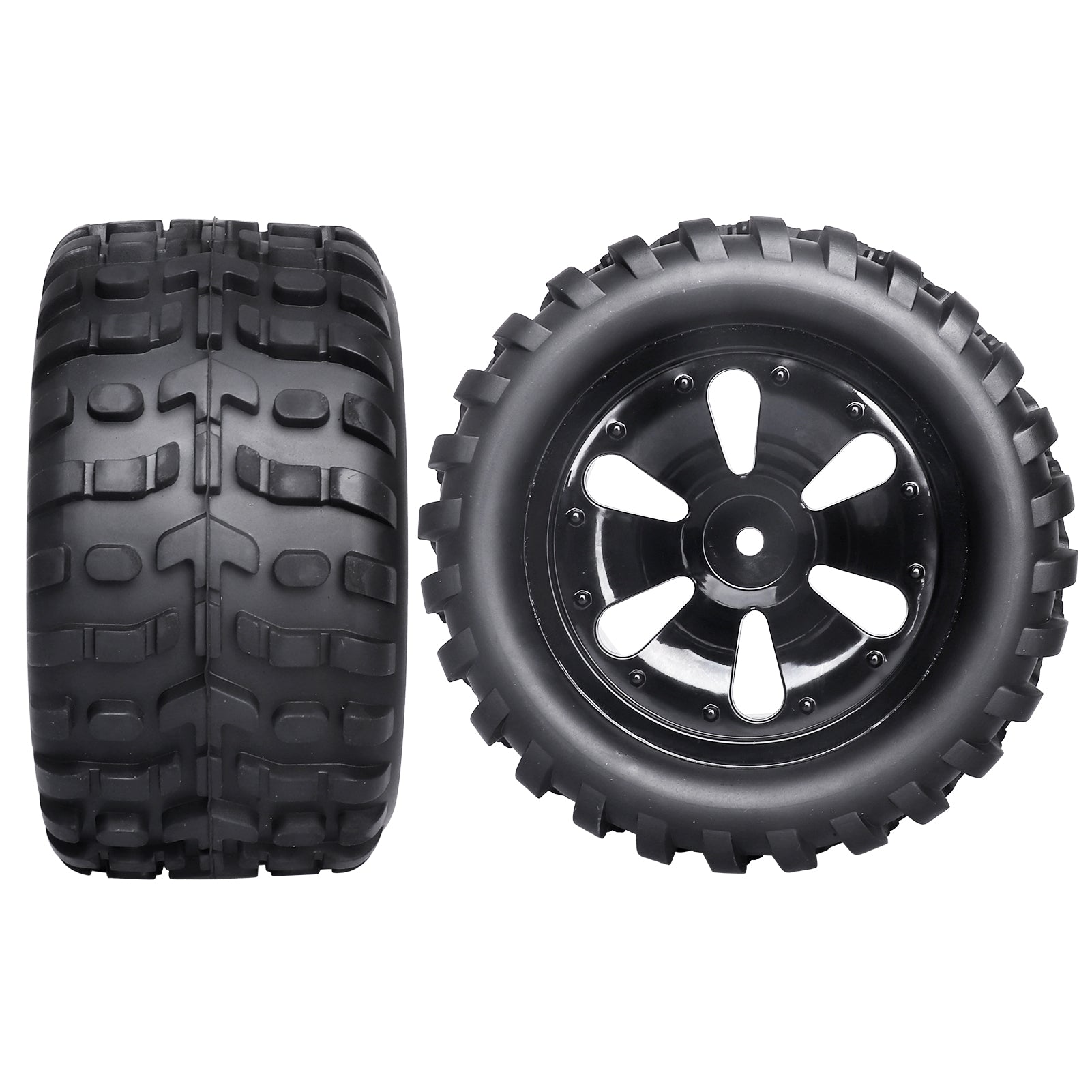 HobbyPark Glued 12mm Hex 1/10 RC Truck Tires Wheels for Traxxas Rustler Stamped image 4