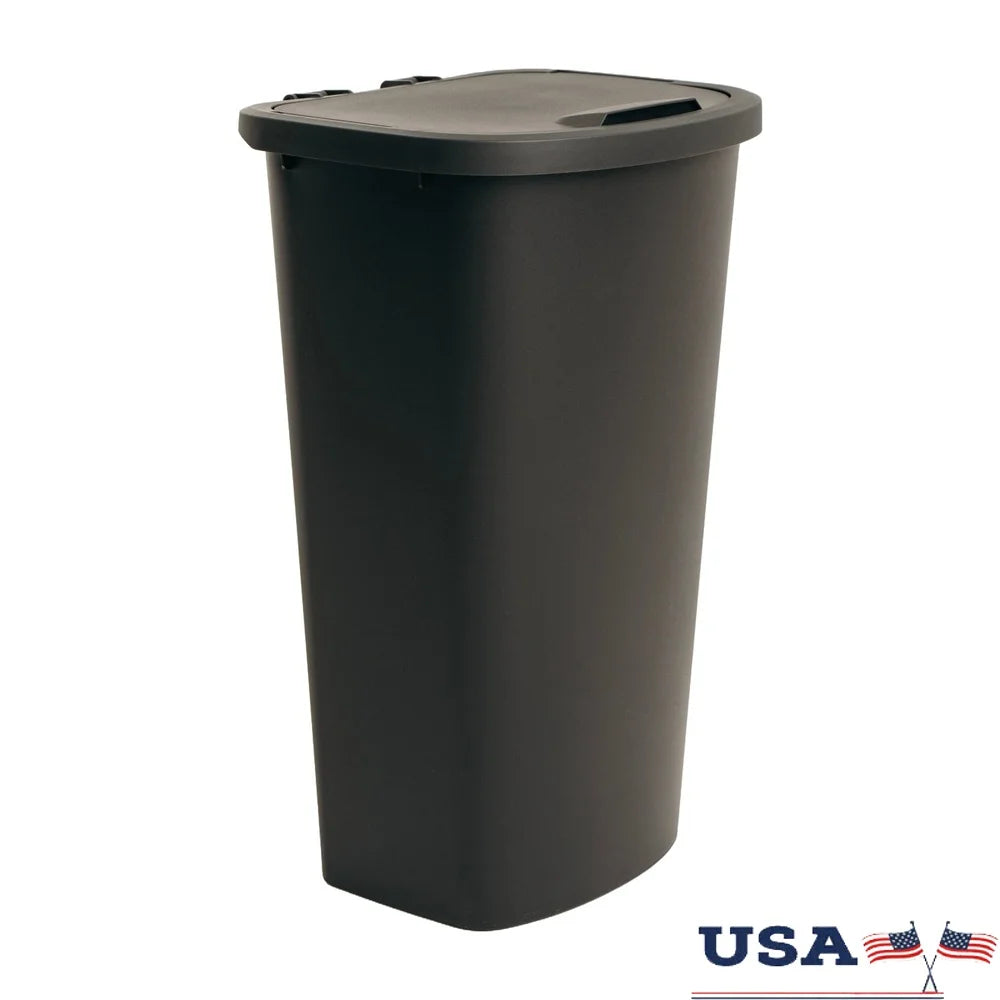11 Gallon Rectangular Trash Can Plastic Wastebasket Flip Open Lid Durable Indoo image 0
