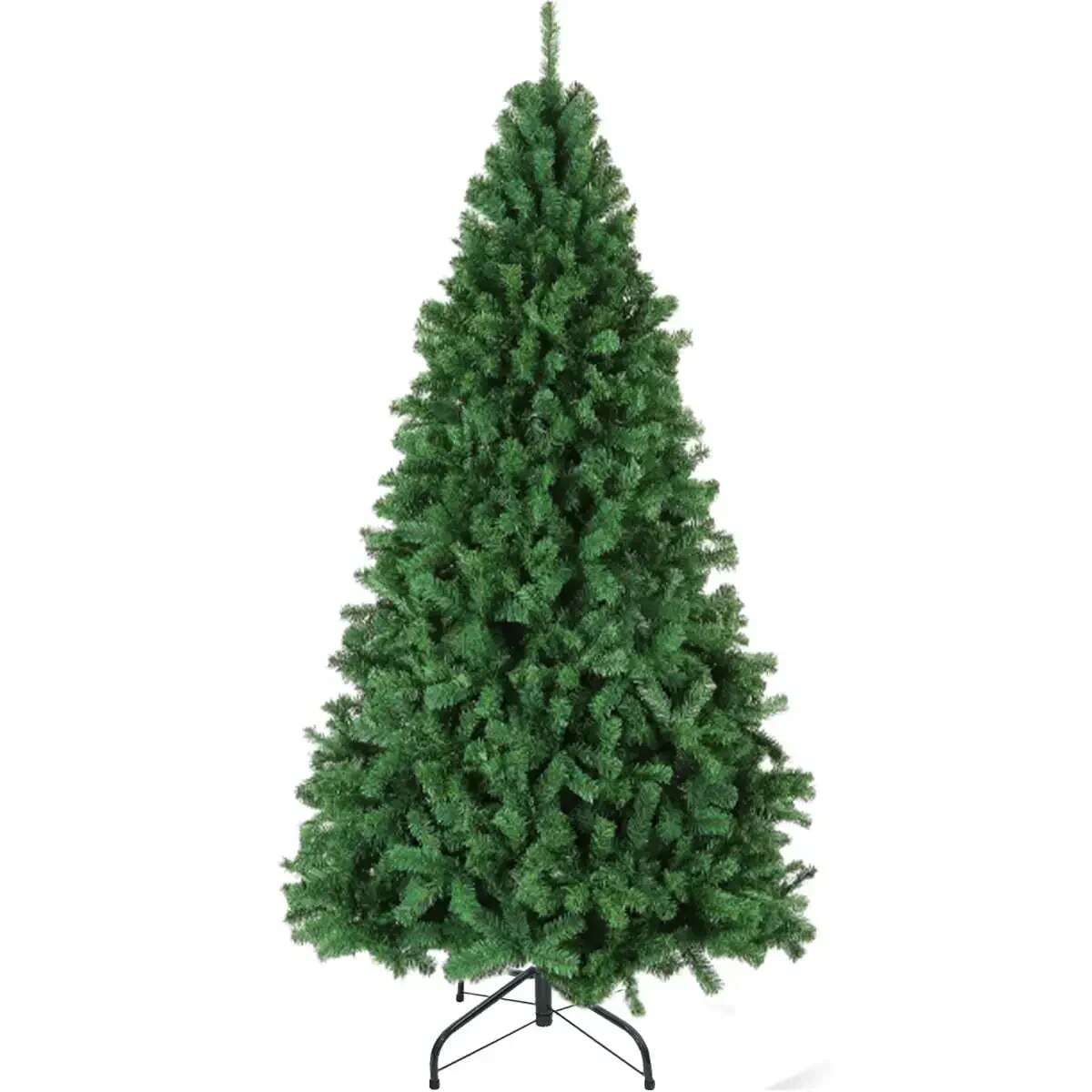 6-Ft Christmas Tree Pine Hinged Artificial Holiday Tree W/ 1000 Tips Metal Base