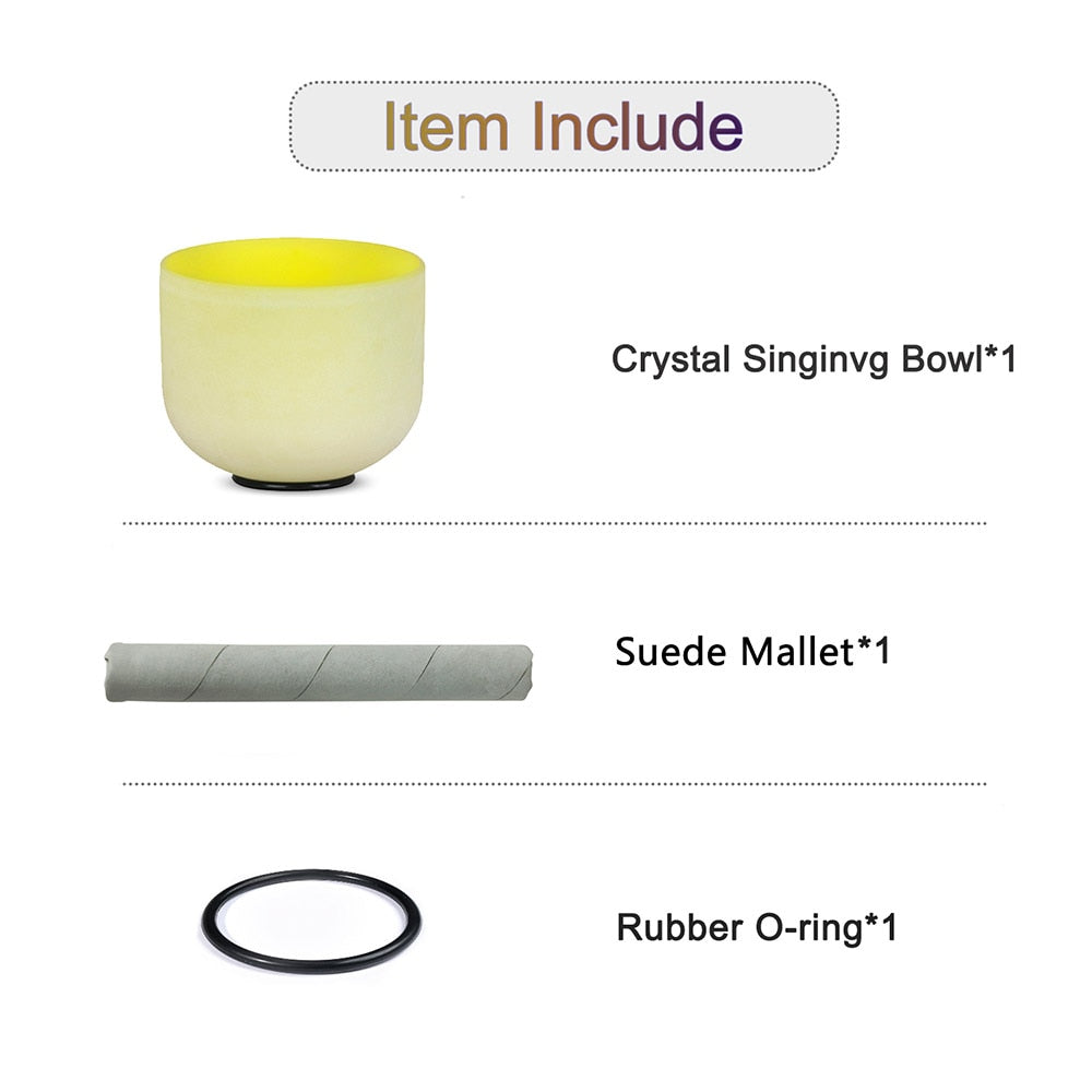 8" 10" Crystal Singing Bowl B/G Note Frosted Quartz Chakra Tibetan Singing Bowl image 2