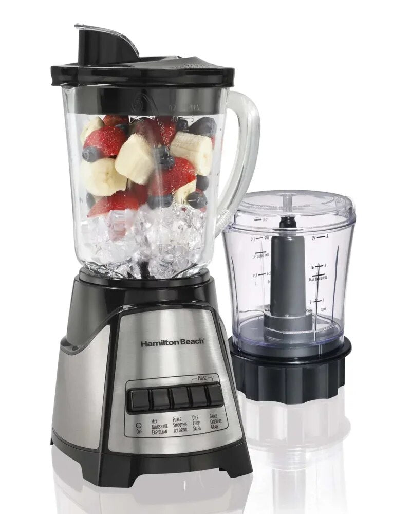 Multi-Function Blender with Mess Free 40 oz. Glass Jar and 3-Cup Chopper, 700 W image 1