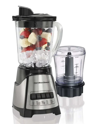 Multi-Function Blender with Mess Free 40 oz. Glass Jar and 3-Cup Chopper, 700 W image 1