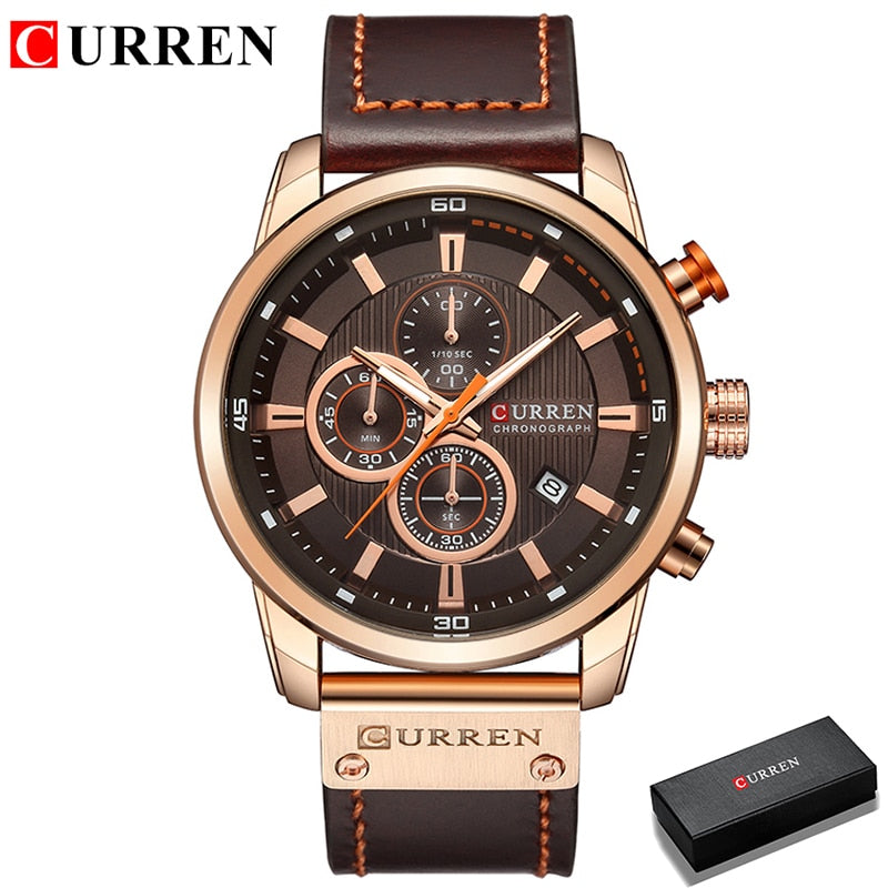 CURREN Brand Watch Men Leather Sports Watches Men's Army Military Quartz Wristw image 1