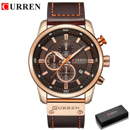 CURREN Brand Watch Men Leather Sports Watches Men's Army Military Quartz Wristw image 1
