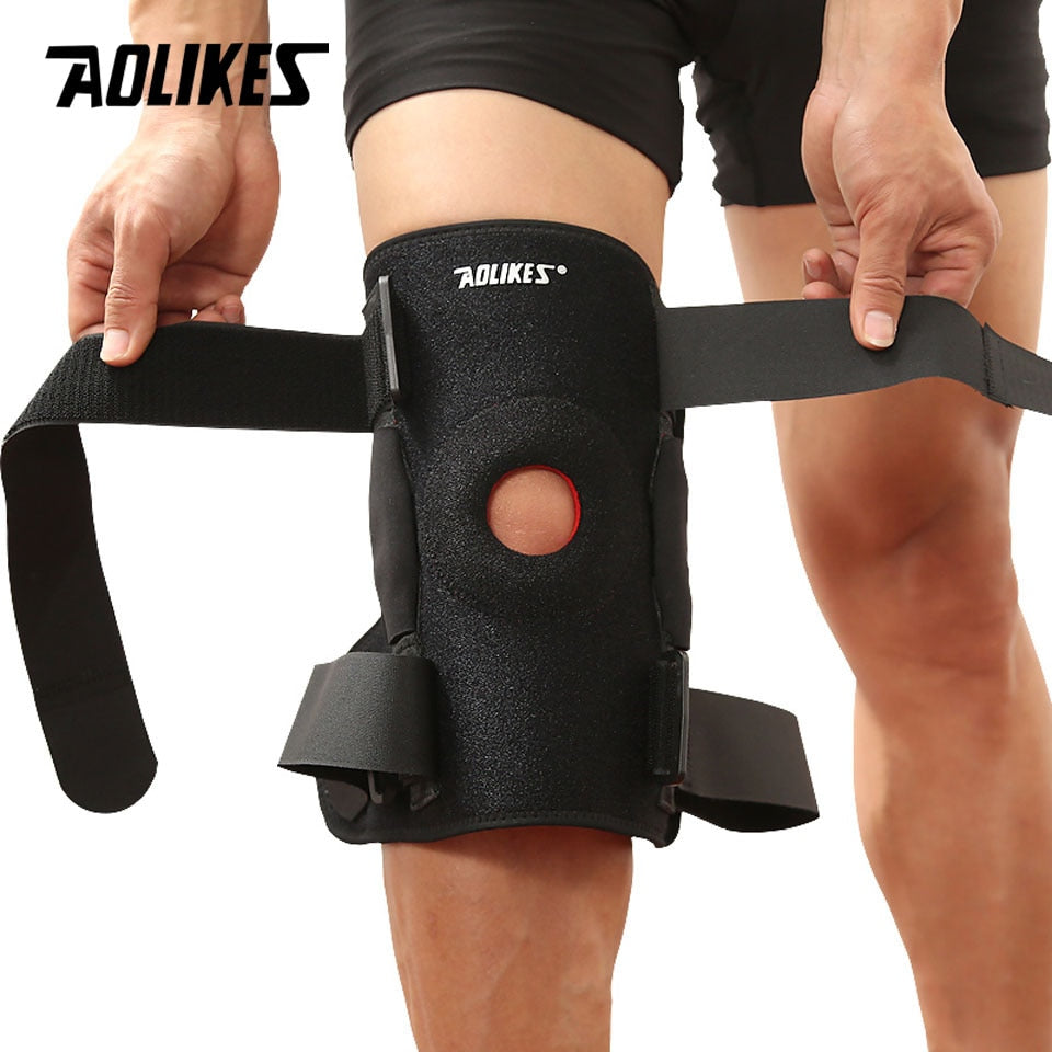 AOLIKES 1PCS Hiking Cycling Knee Support Protector With Removeble Aluminum Plat image 4