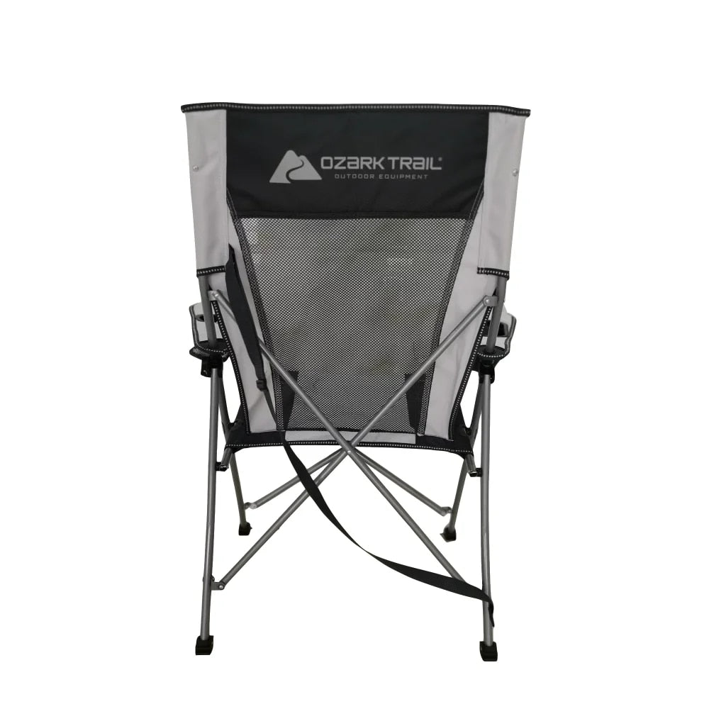 Tension 2 in 1 Mesh Rocking Camp Chair, Gray and Black, Detachable Rockers, Adu image 3