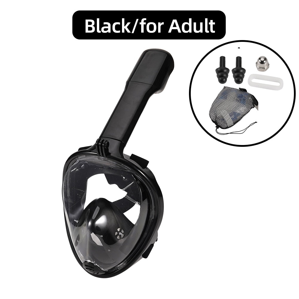 Full Face Snorkel Mask Snorkeling Swimming Diving Mask Wide View Anti-Fog Anti- image 1