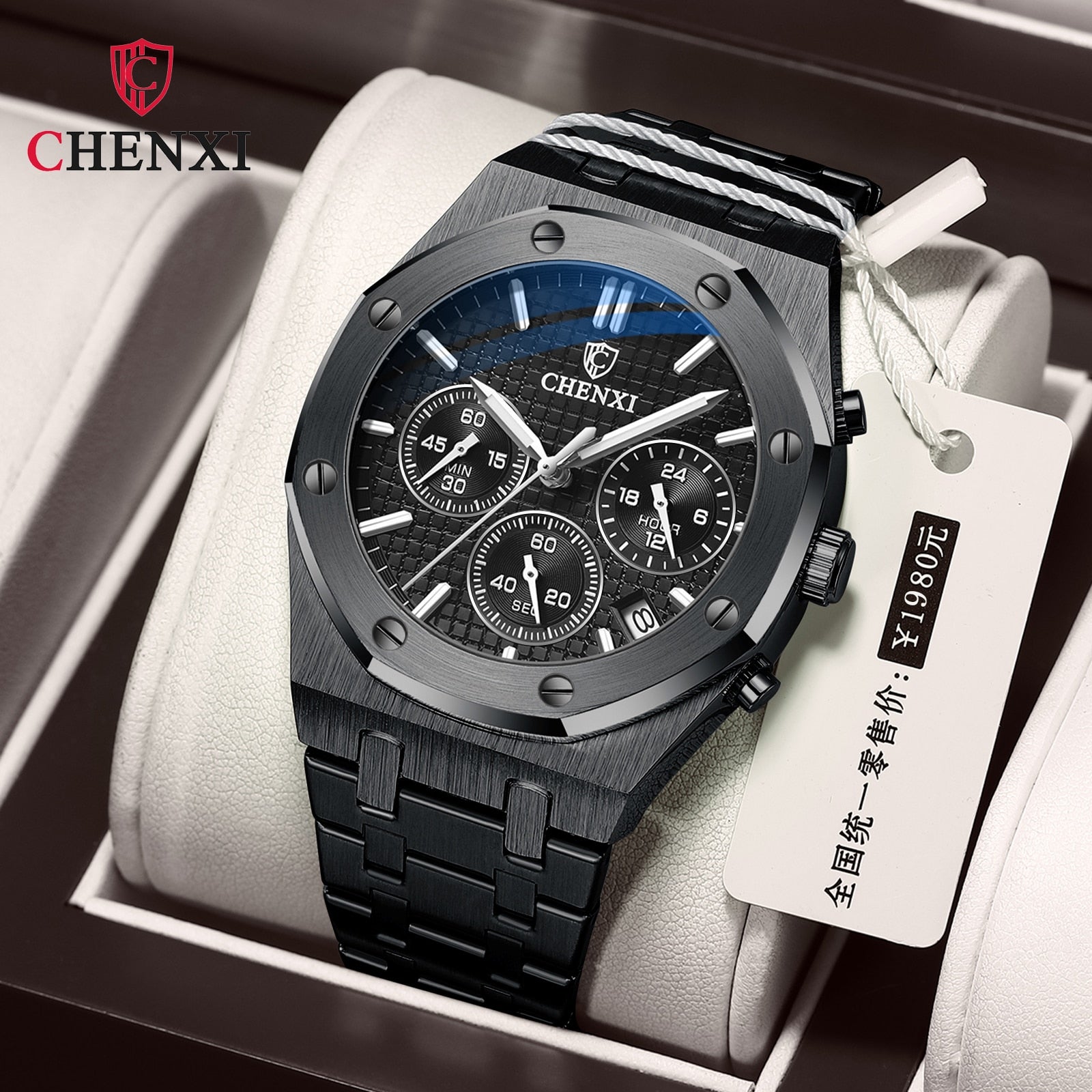 CHENXI 948 Chronograph Date Business Top Luxury Brand Quartz Watch Men Stainles image 15