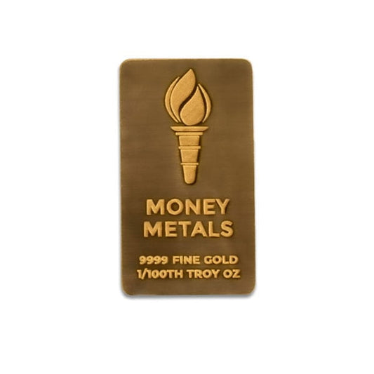 Money Metals 1/100 Troy Oz Gold Bar, .9999 Pure image 0