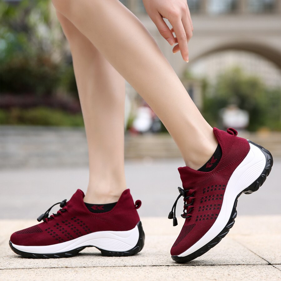 Women Fashion Sneaker for Walking Fitness Sport Shoes Chunky Platform Height In image 4