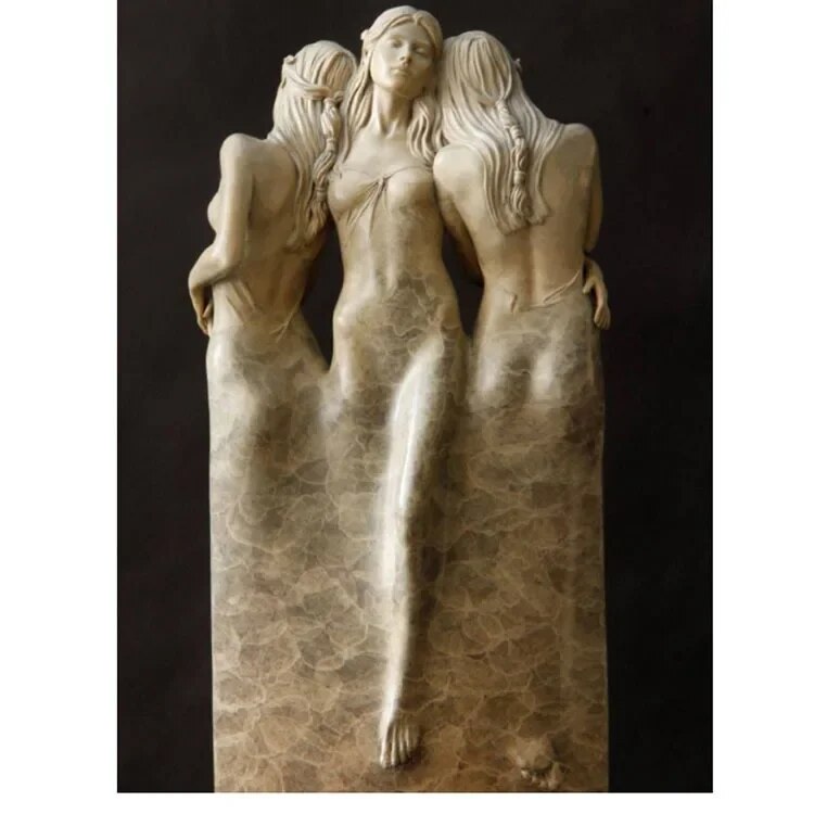 Ornaments Home Garden Garden Study Resin Ornaments New Three Goddess Sculpture image 5