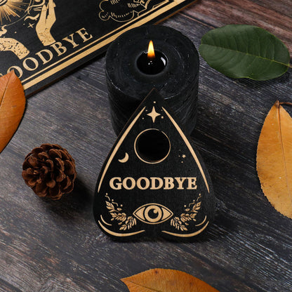 Rectangular Wood Witchcraft Altar Butterfly Compass Plate Dowsing Game Divinati image 5