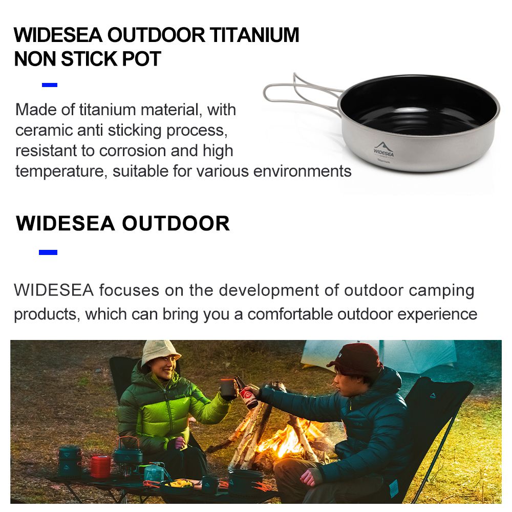 Widesea Camping Tableware Titanium Cookware Set Tourism Cauldron Outdoor Cookin image 10