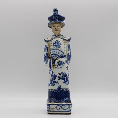 Ceramic statues of chinese emperor and empress in Qing dynasty, table accessory image 2