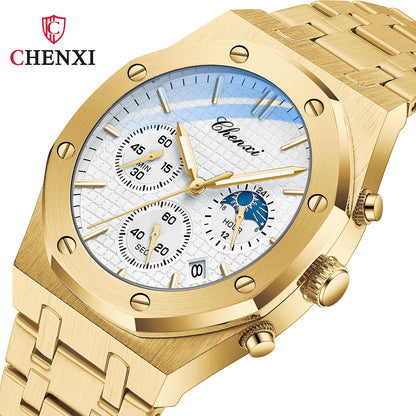 CHENXI 948 Chronograph Date Business Top Luxury Brand Quartz Watch Men Stainles image 4