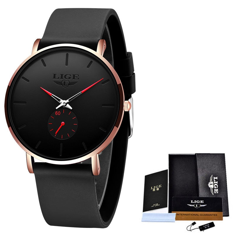 LIGE New Fashion Mens Watches Top Brand Luxury Sport Waterproof Simple Ultra-Th image 2