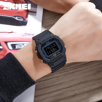 SKMEI Multifunctional Digital Sport Watch Men 2 Time Count Down Mens Wristwatch image 4