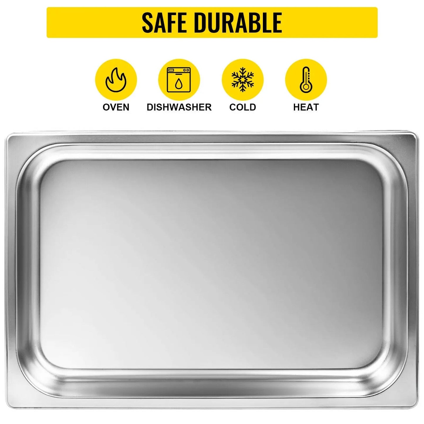 VEVOR Buffet ChaFolding Dishes 8.5L-20.5L Gastronorm Pans Steam Table Pans Tray St