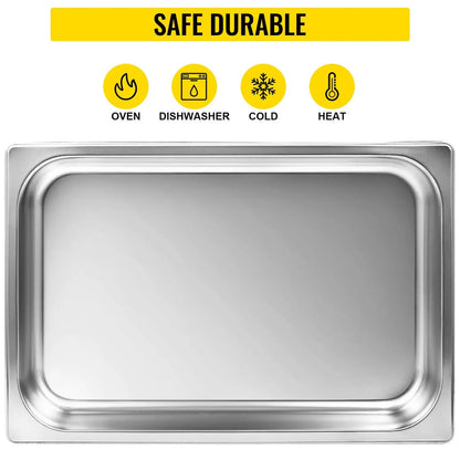 VEVOR Buffet ChaFolding Dishes 8.5L-20.5L Gastronorm Pans Steam Table Pans Tray St