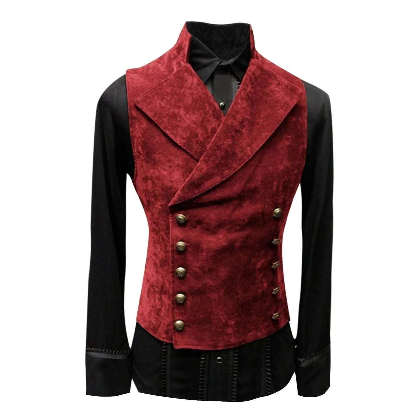 Men's Medieval Renaissance Victorian Steampunk Velvet Vest Men'ss Fashion Waistcoat