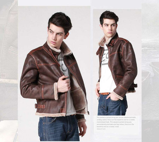 Leon S Kennedy Motorcycle Faux Leather Jacket Men'S Winter Fleece Plush Riders Ja