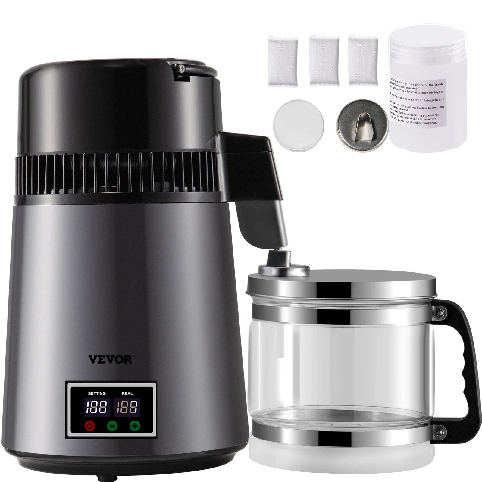 VEVOR 4L Pure Water Distiller Dental Distilled Water Filter Electric Distillati image 1
