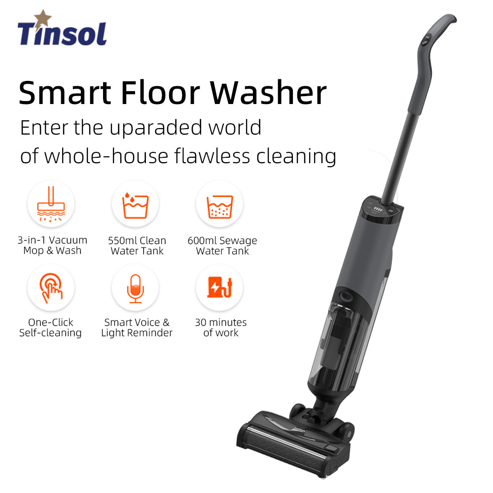 Tinsol VW2203 Cordless Wireless Wet Dry Smart Mop Washing Vacuum, 15000Pa Sucti image 0