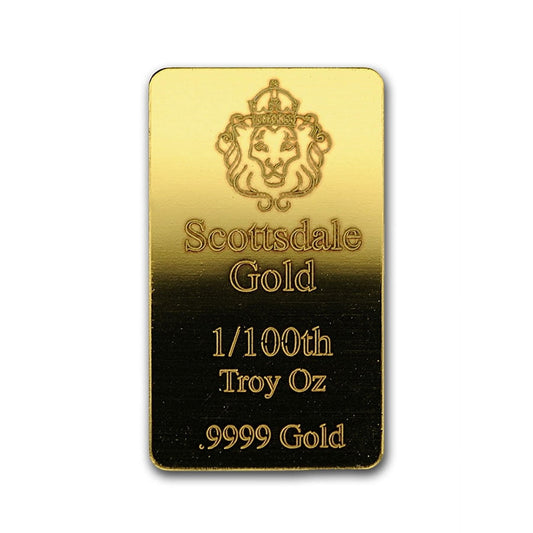 1/100 oz Gold Bar - Scottsdale Mint image 0