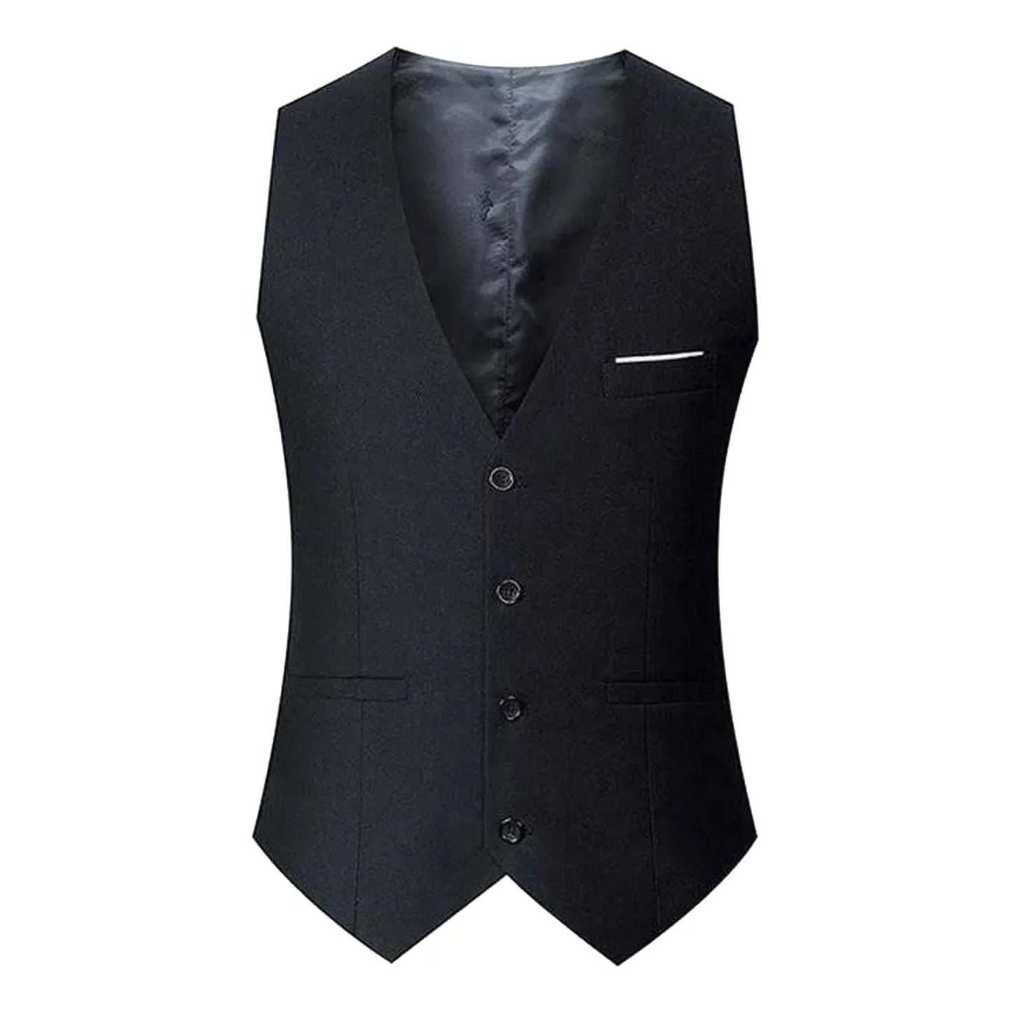New Coat Men's Pure Color Wedding Dress Vest Men'ss Coat Sleeveless Work Suit Jacke
