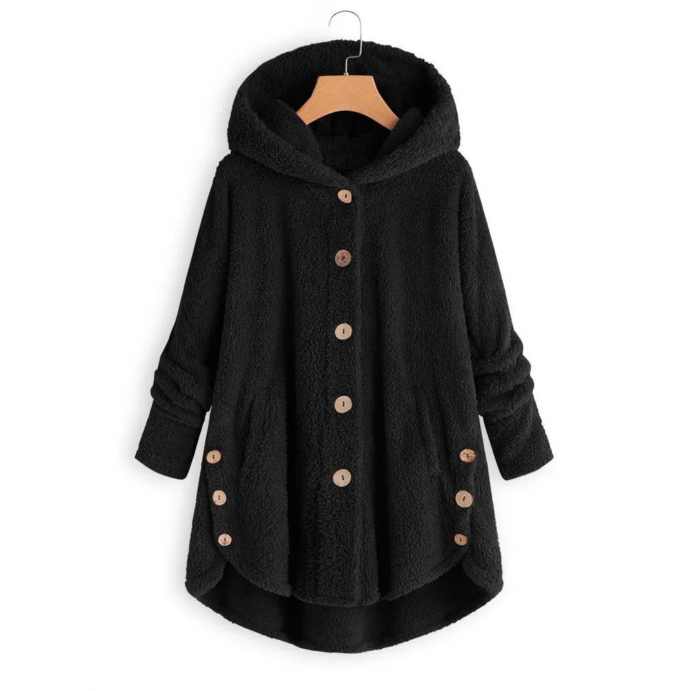 Women'S Teddy Bear Fleece Hooded Winter Jacket - Cozy Hoodie Jumper Sweatshirt Top