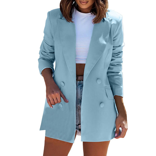 2023 Blazers Women Minimalist Solid Outwear Elegant Office Ladies Loose Work Su