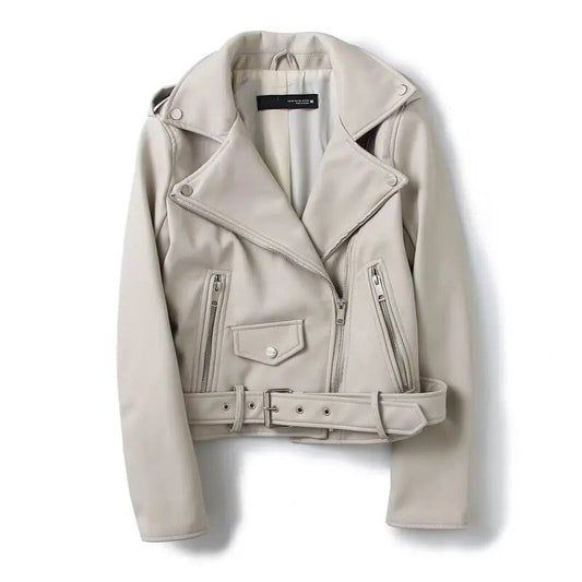 TRAF ZR Woman Faux Fur Coat Zipper Leather Jackets Perfecto Leather New in Oute