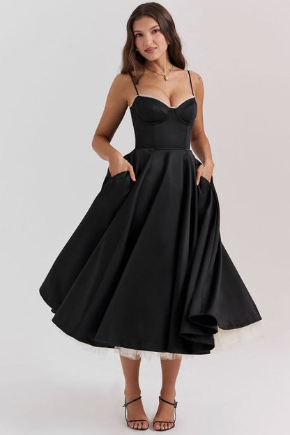 PuTao Pink A Line Satin Lace Long Prom Dresses Ankle Length Formal Graduation E