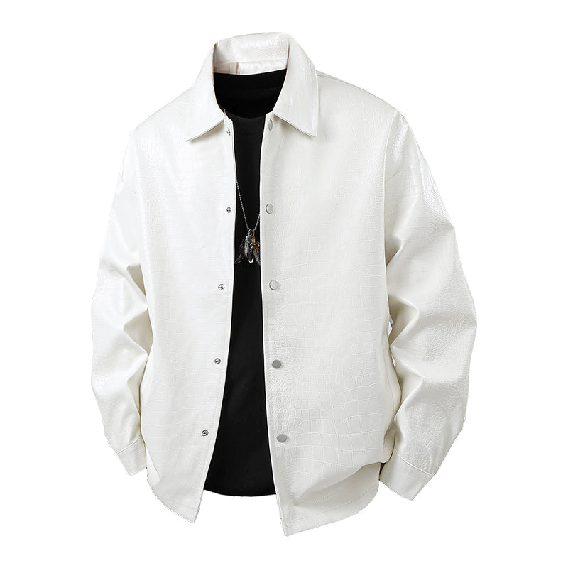 Men Fashion Trend Autumn Winter Outdoor Highquality Imitation Leather Jacket Co image 11