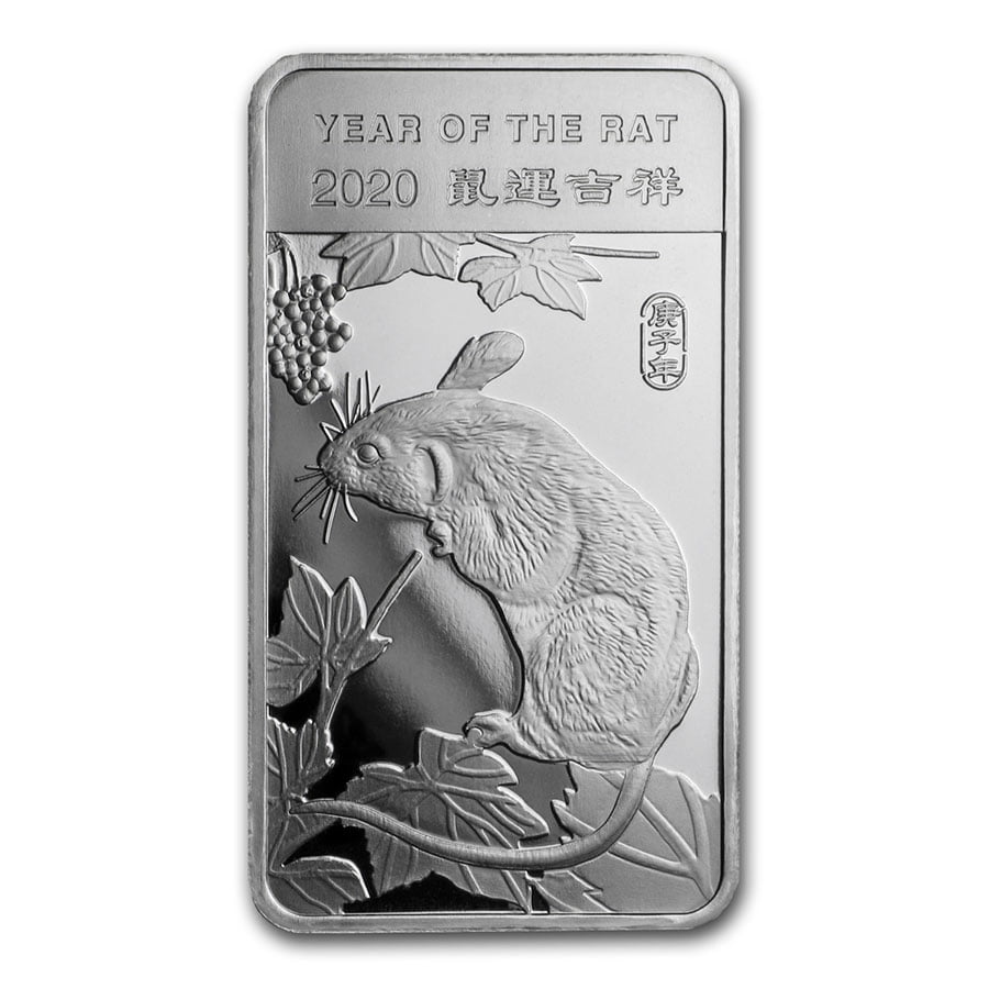 1/2 oz Silver Bar - APMEX (2020 Year of the Rat) image 0