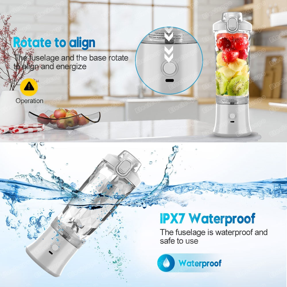 Portable blender mixer 600ML Electric Juicer Fruit Mini Blender 6 Blades For Sh image 13