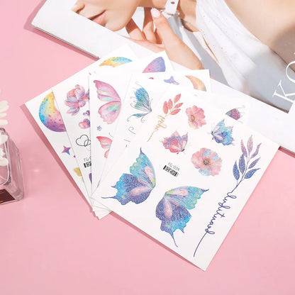 1PC Fairy Butterfly Shiny Tattoo Sticker Waterproof Eyes Face Hand Body Art Fak image 13