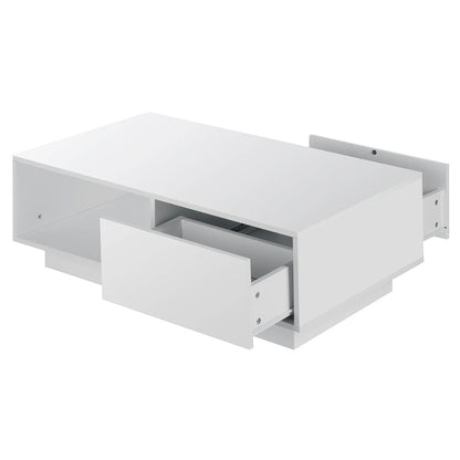 High Gloss Coffee Tables RGB LED End Table Nordic Modern Side Table Living Room image 7