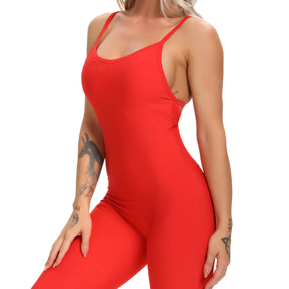 Women's Halter Long Jumpsuits Skinny Backless Sleeveless Workout Overalls Track image 5