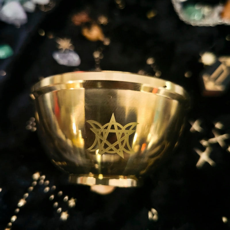 Copper Offering Bowls Triquetra Triple Moon Sage Burner Ritual Altar Energy Bal image 7
