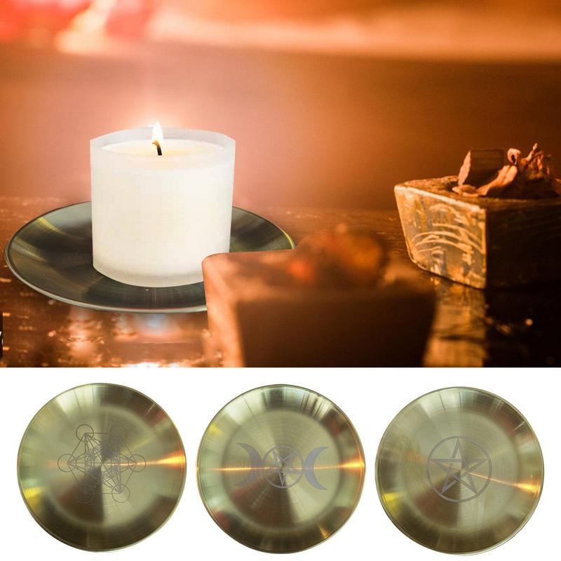 Star Pendulum Board Altar Candlestick Witch Candle Holder Serving Tray Stainles image 1