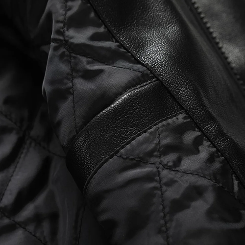 Men'S Trendy Skull Head Embroidery Pu Leather Baseball Collar Jacket R