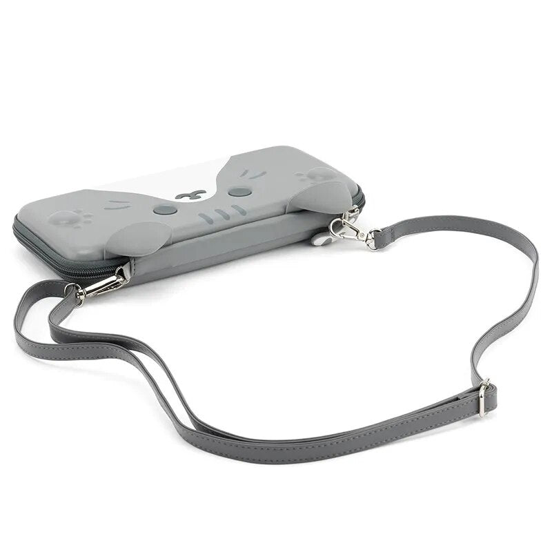 GeekShare Cute Cats Ears Portable Case For Nintendo Switch And Lite Gray 3D Ear image 3