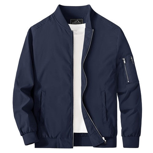 MAGCOMSEN Lightweight Men's Bomber Jackets Summer Autumn Full Zip Wind