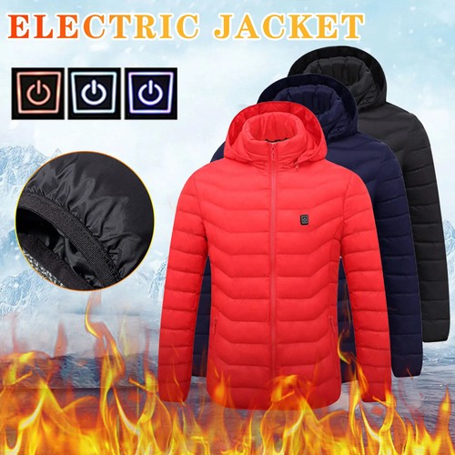 Winter Men Women Thicken Warm USB Heating Cotton Jackets Coat Smart Th