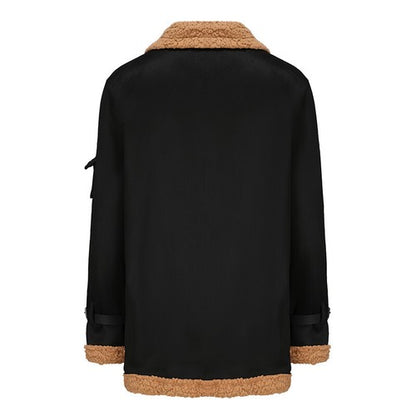 Men s Stylish Leather Jacket with Woolen Fleece Lining Zip Up Closure